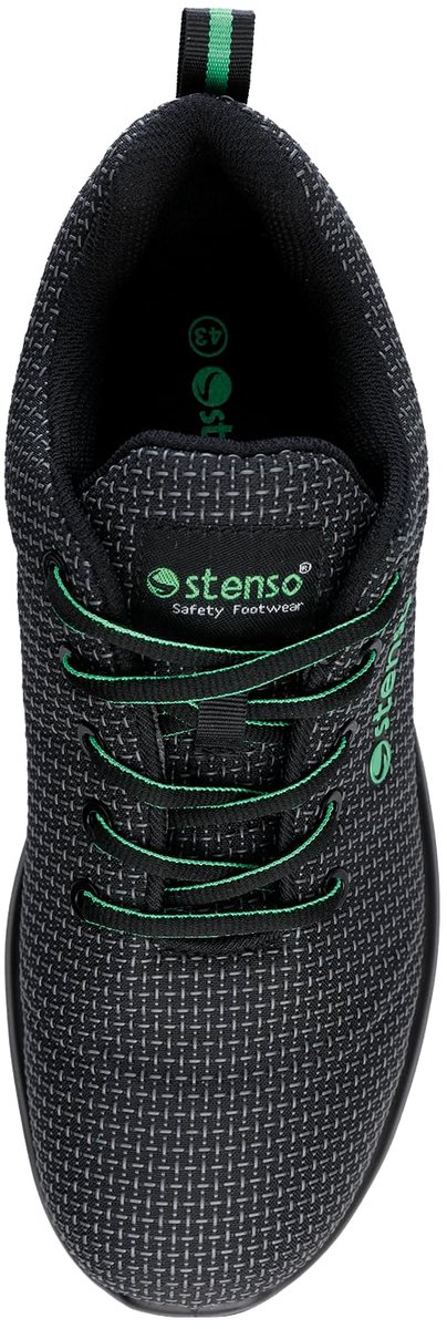 SnelShoppen - Stenso Ace Black S3 MF SR Werkschoenen Heren Veiligheidschoenen Dames - Ademend, Uitneembare PU Binnenzool, Antislipzool, Licht & Flexib