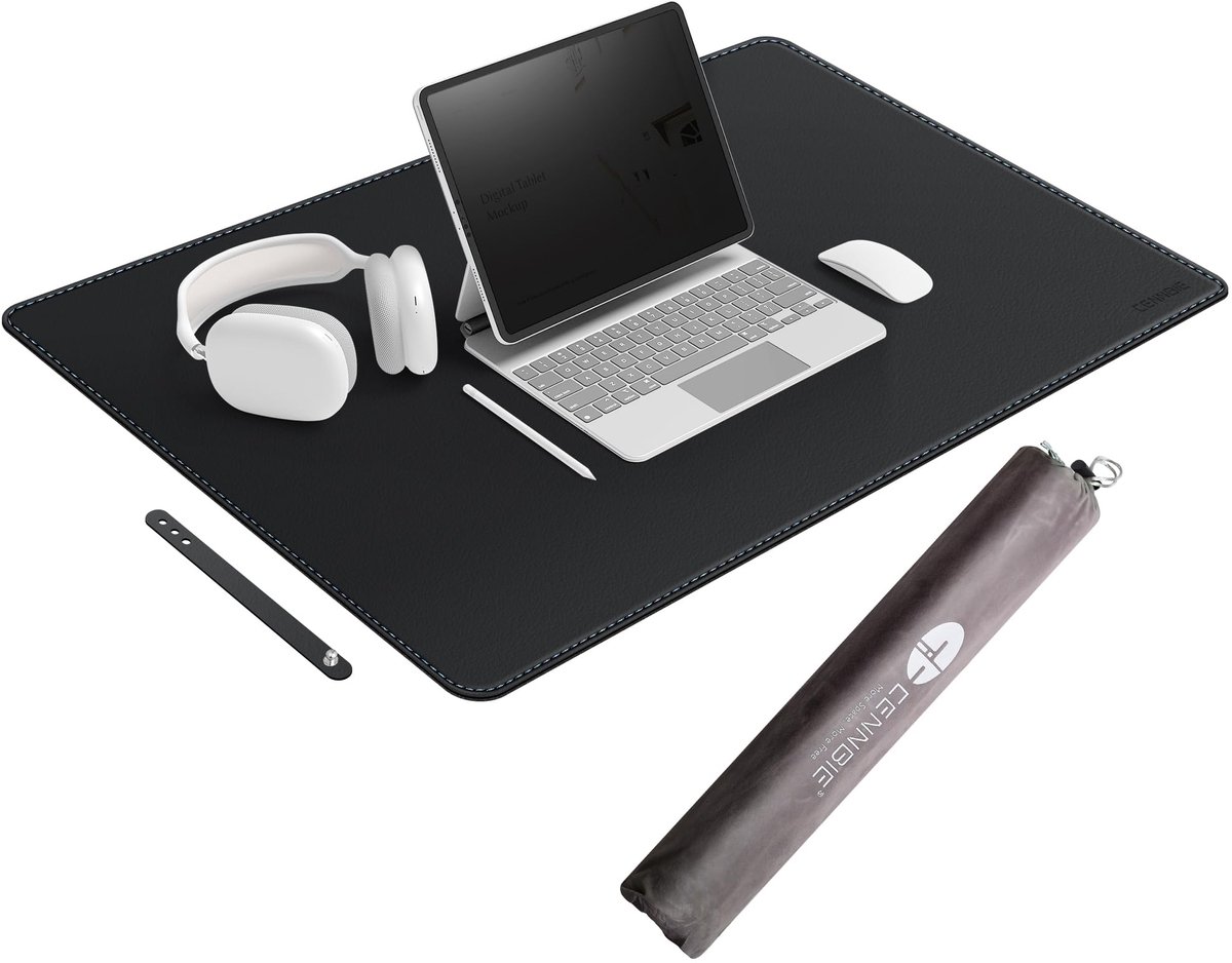 SnelShoppen - Bureau Mat van PU Leer - Antislip Onderlegger 110x60 cm - Waterdicht en Makkelijk Schoon te Maken - Grote Muismat voor Kantoor en Homeof