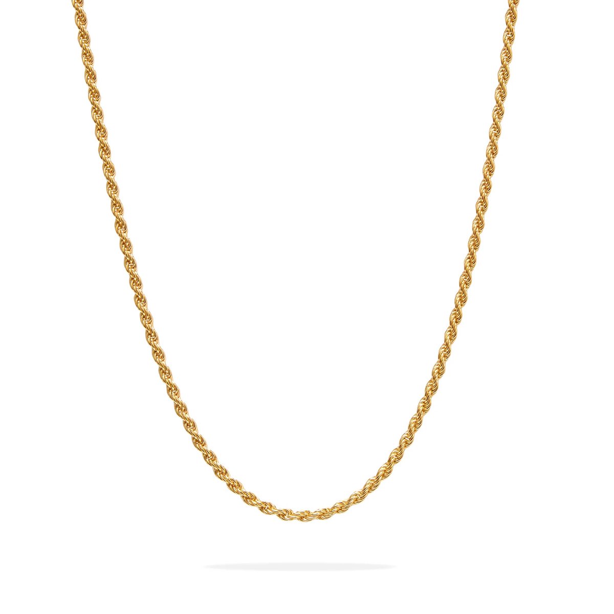Elysian - Dames Ketting Goudkleurig - Rope Halsketting - 18K Goud verguld Roestvrij Staal - Hypoallergeen - 45 + 5cm