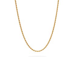Elysian - Dames Ketting Goudkleurig - Rope Halsketting - Verguld Roestvrij Staal - Hypoallergeen - 45 + 5cm