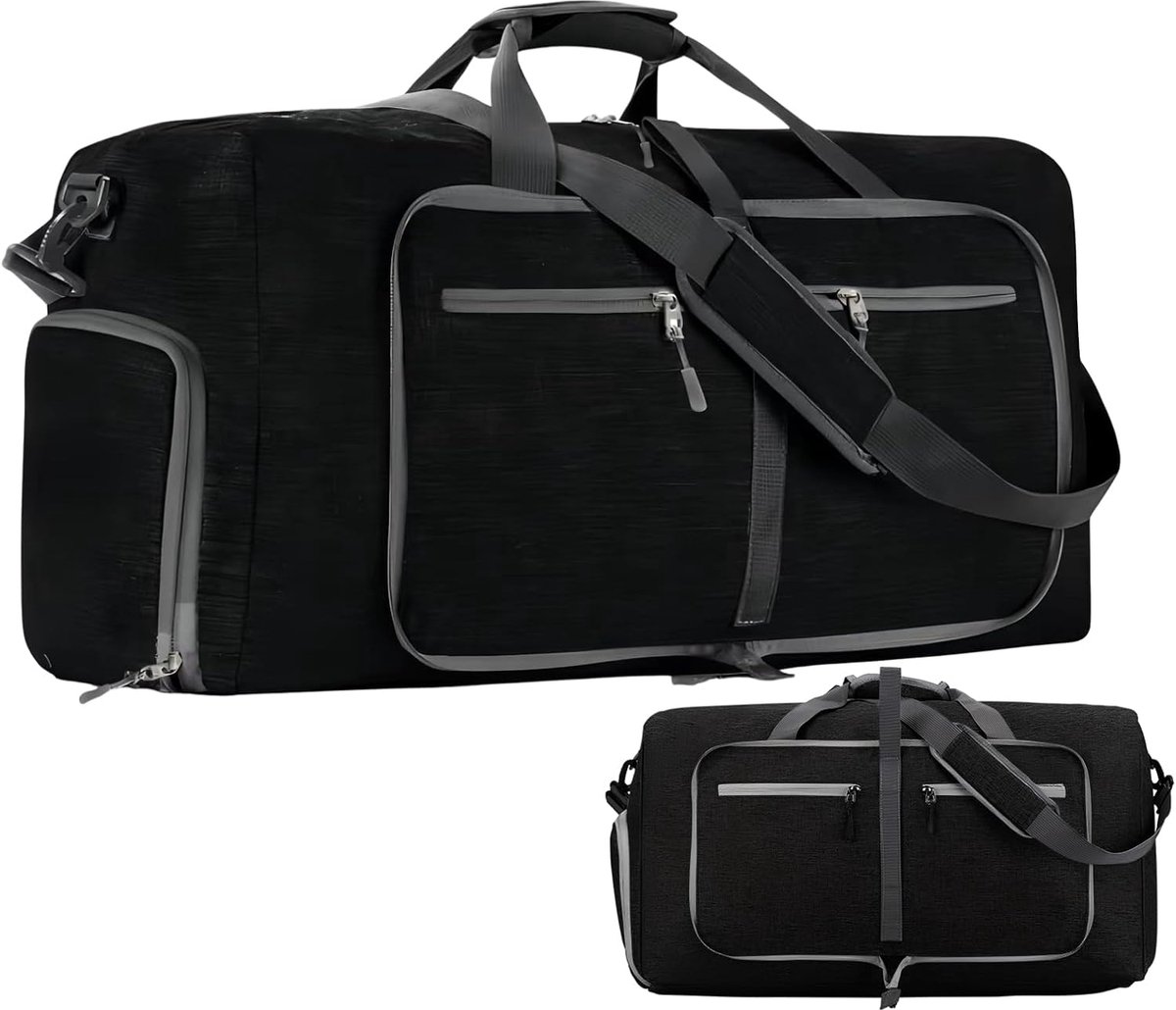 SnelShoppen - Grote Vouwbare Reisbag voor Mannen en Vrouwen, Sporttas, Waterdicht met Schoencompartiment, Ideaal voor Camping, Reizen, Sport en Vakant
