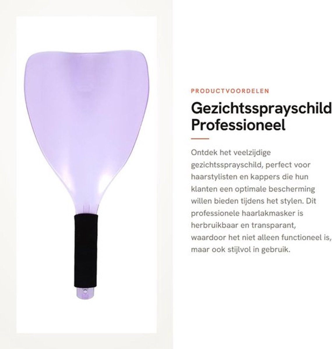 Haarlakmasker Professioneel - Gezichtsbeschermerschild - Herbruikbaar - Kunststof - 32,3 x 15,5 cm - Superieure Bescherming - Gezichtsbescherming