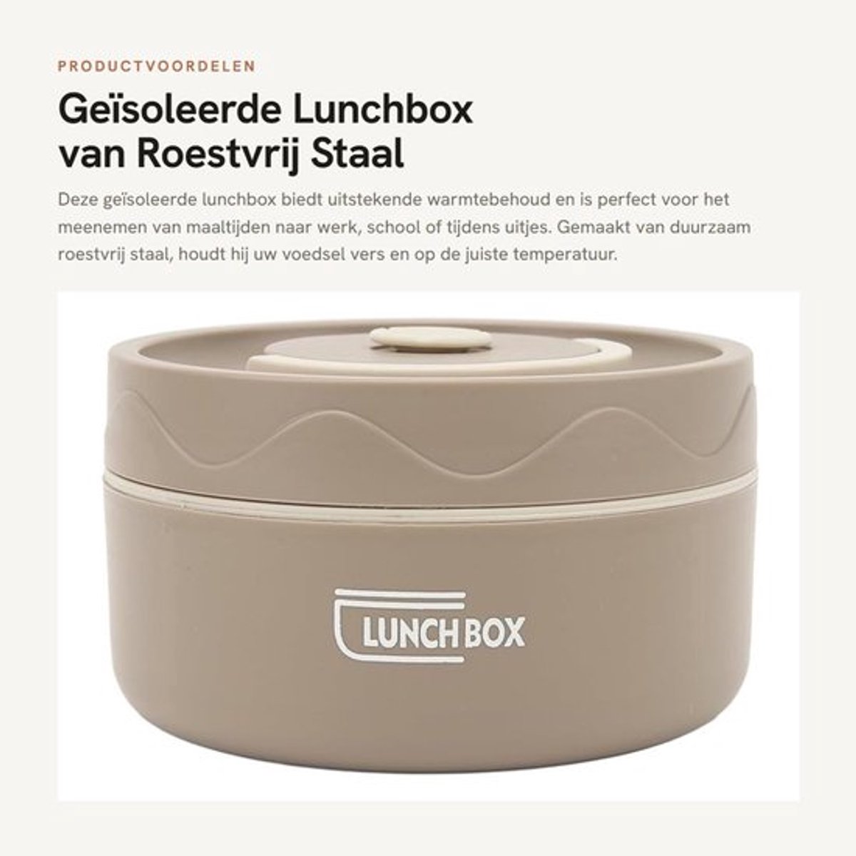 Lunchbox Uitstekende Warmte-isolatie - Geïsoleerde Thermoscontainer - Roestvrij Staal - Draagbaar - Voor Werk/School - Thermosfles