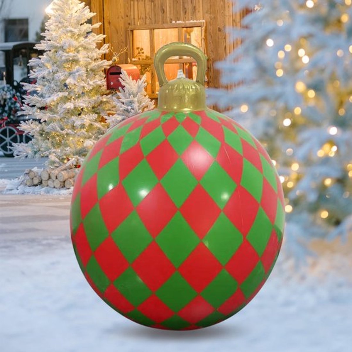 Kerstballen 68cm - Opblaasbaar - Waterdicht - Buitenversiering - Tuindecoratie - Duurzaam PVC - Kerstdecoratie