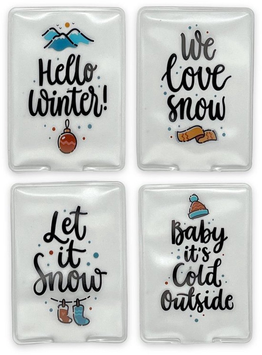 Handwarmers Oplaadbaar - Handwarmers Herbruikbaar - Handwarmers Zakjes - Set van 4 - Zachte Hoes van 100% Kunststof - Verwarming tot 50 graden - Zakwarmers