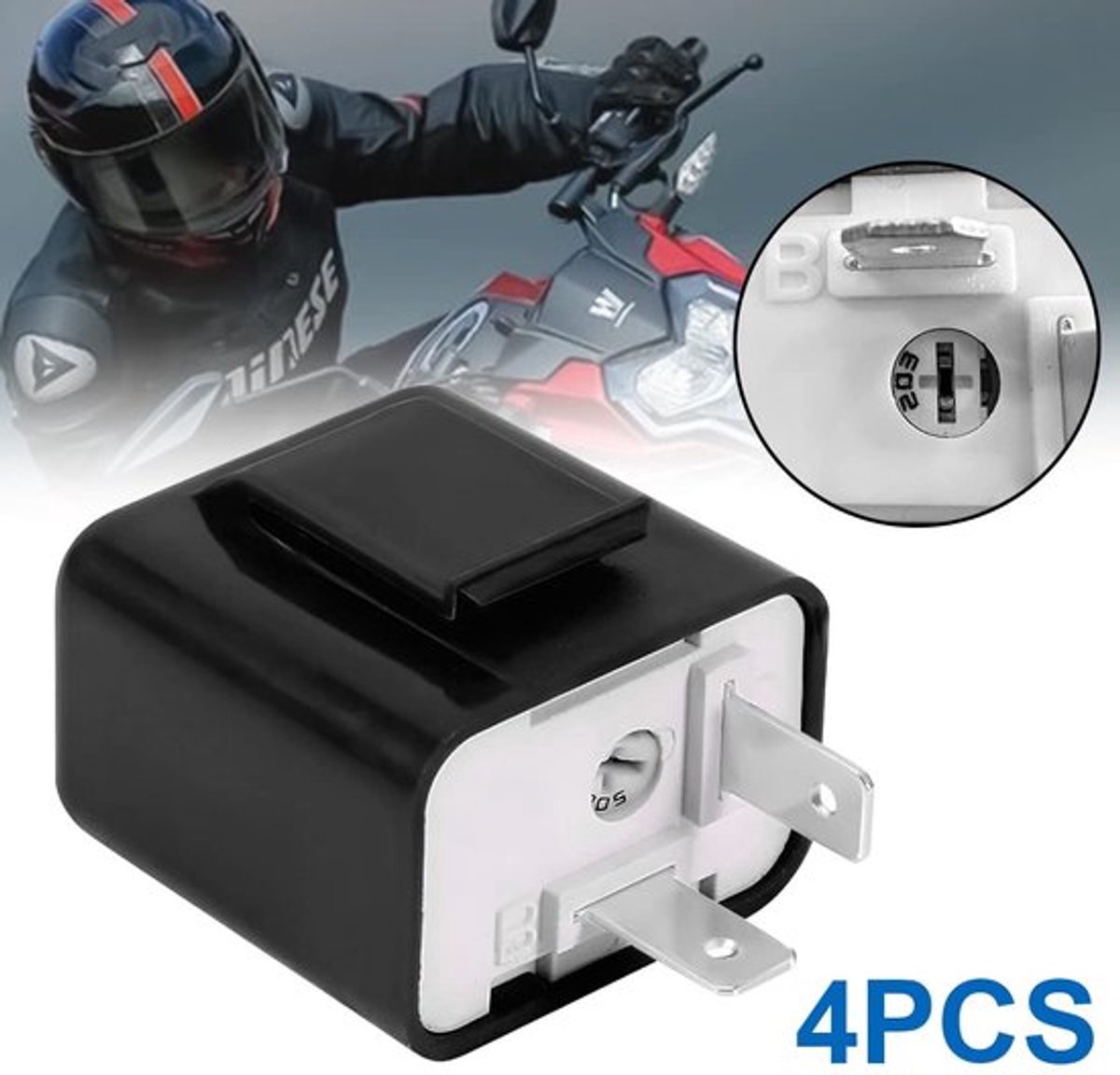 Knipperlichtrelais - Elektronisch - Verstelbare snelheid - Zwart - LED-knipperrelais - Universeel voor auto motorfiets scooter