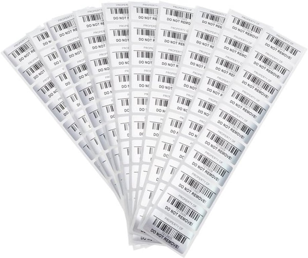 Beveiligingsstickers 100 stuks - Tamper-Proof - Polyester - 25 x 50 mm - Zilver - Uniek volgnummer - Veiligheidslabels