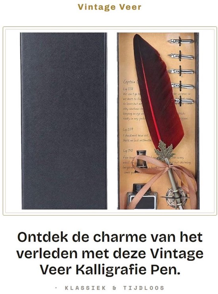 Kalligrafiepen Antiek Ontwerp - Veerpen - Inktpen - Roestvrijstalen Punt - Elegant Schrijfinstrument - Uniek Design - Verenpen