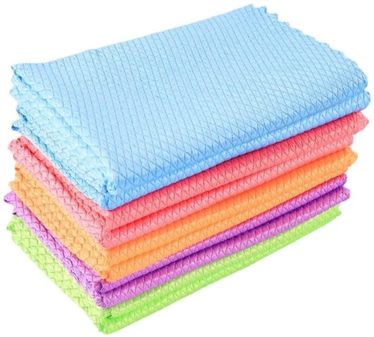 Microvezeldoeken 10 stuks - Visschubbendoeken - Nano-streepvrij - 25 x 25 cm - Voor glas, keuken, auto - Microvezel-polyesterweefsel - Reinigingsdoeken