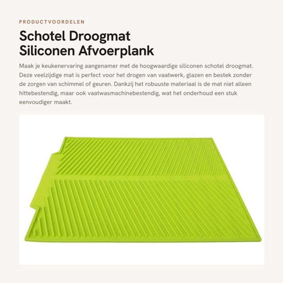 Droogmat Hittebestendig - Siliconen Afvoerkussen - Keukenmat - Drogen - Voorbereidingsgebied - 44 x 33 cm - Afvoermat
