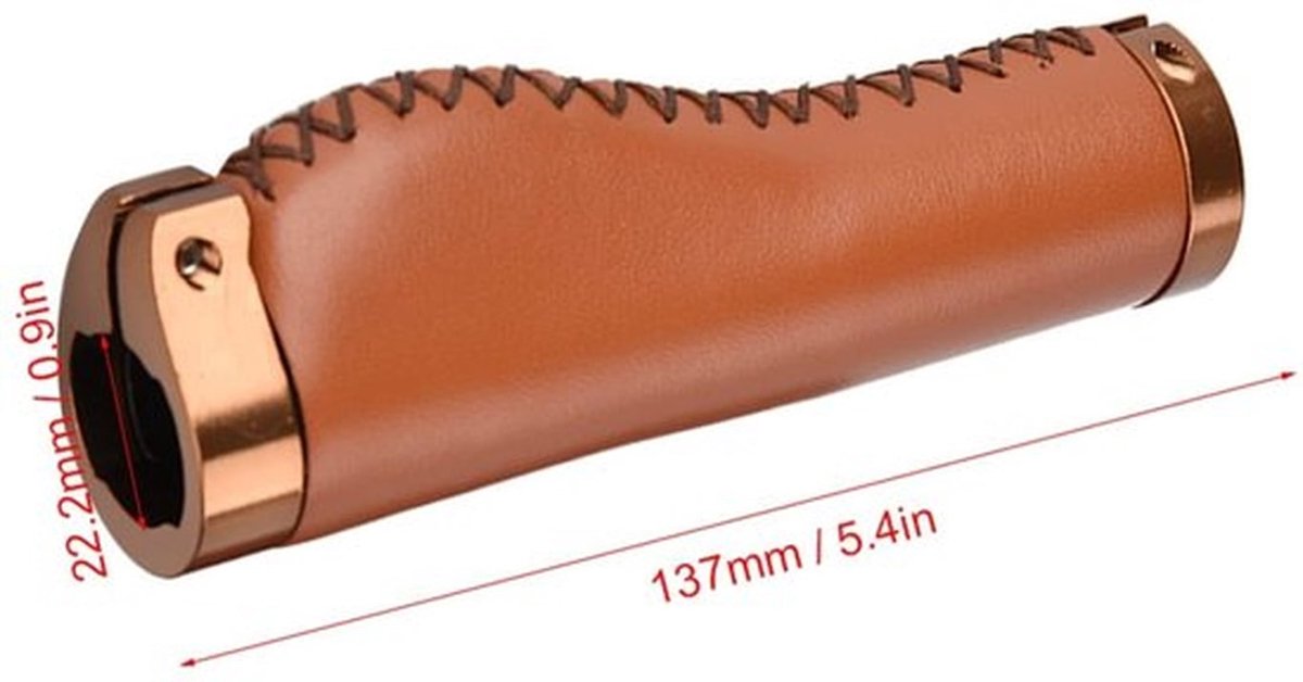 Fietsgreep Vergrendeling - Fietshandvatten - PU-leer - Geschikt voor Mountainbike/Vouwfiets - Lengte 137 mm - Binnendiameter 22,2 mm - Fietshandvat