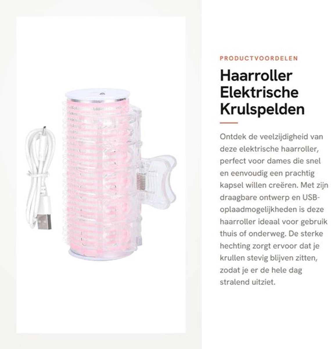 Haarroller - Elektrische Krulspelden - Draagbaar en Compact - Roze - Doe-het-zelf Kappersgereedschap - Ideaal voor Dames