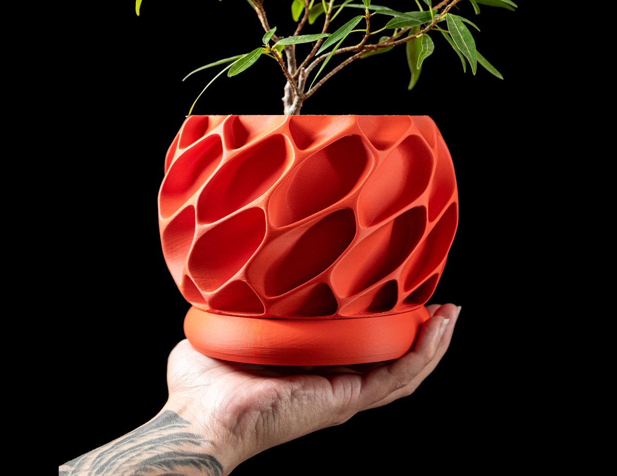 Skushy Exo Bloempot - Moderne Designpot voor Kamerplanten - Sculpturale Plantenpot voor Woonkamer en Kantoor - Premium Woondecoratie