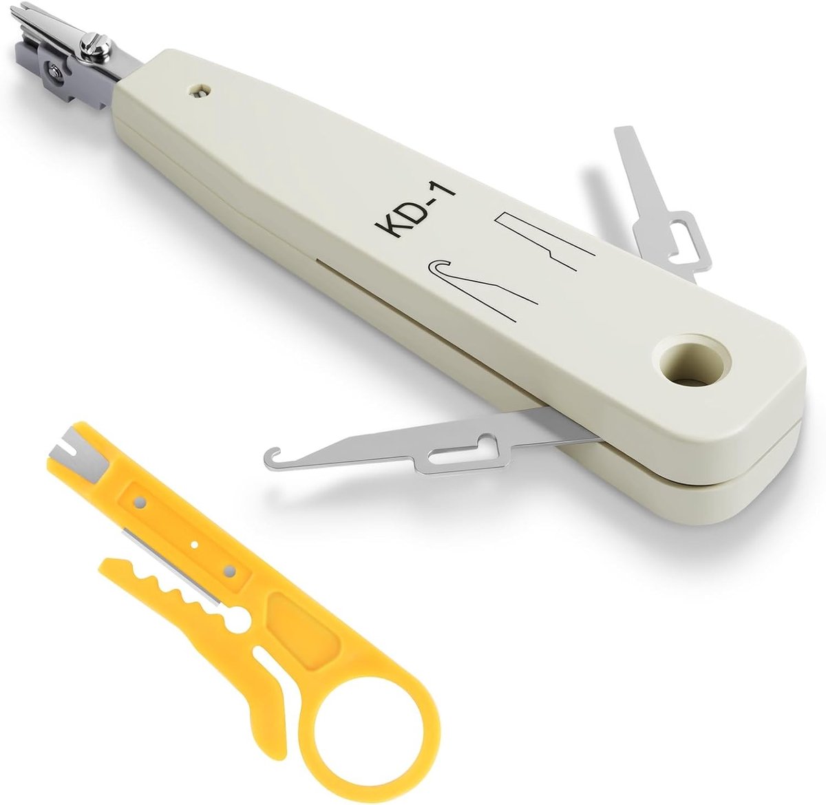Punch-down gereedschap set - LSA strips - voor Ethernet RJ45 netwerken - nauwkeurige kabelstripper - ShopVlot