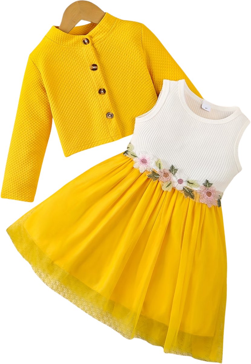 Currero Zomerjurk Meisjes Zomerjurken Kinderen Jurk Meisje Ibiza Stijl Sundress Kinderkleding 3 Jaar Geel