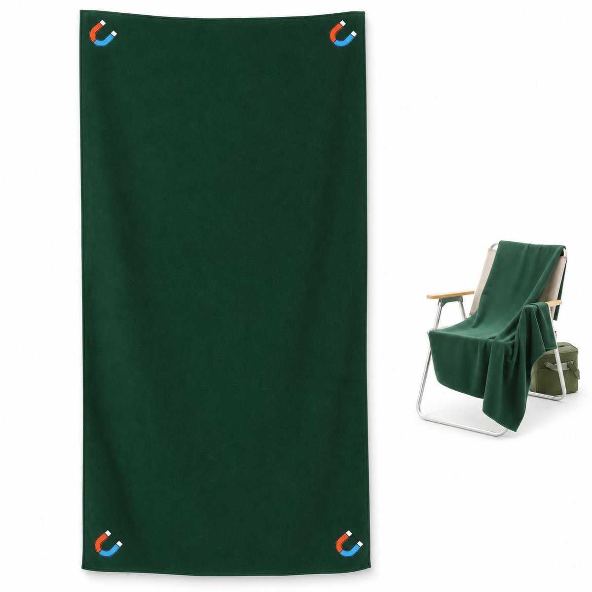 VHV - Strandhanddoek 190 x 76 cm - Magnetische Microvezel Handdoek - Sneldrogend en Zandwerend voor Strand en Reizen