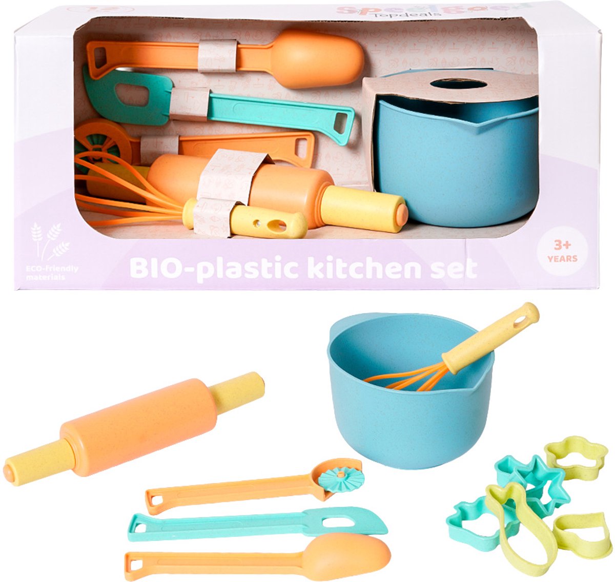 Speelgoedtopdeals - BIOplastic Bakset 12-delig - Duurzaam Speelgoed