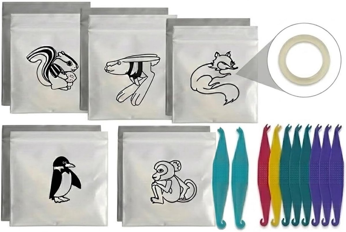 Kieferorthopädische Gummibänder Set met 5 Verschillende Patronen en Elastische Haken voor Effectieve Beugelbehandeling