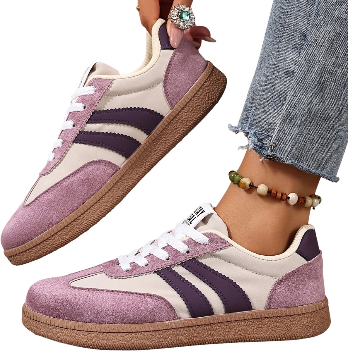 Currero Schoenen Dames Sneakers Comfortabel Slippers Casual Volwassenen 36.5 Paars