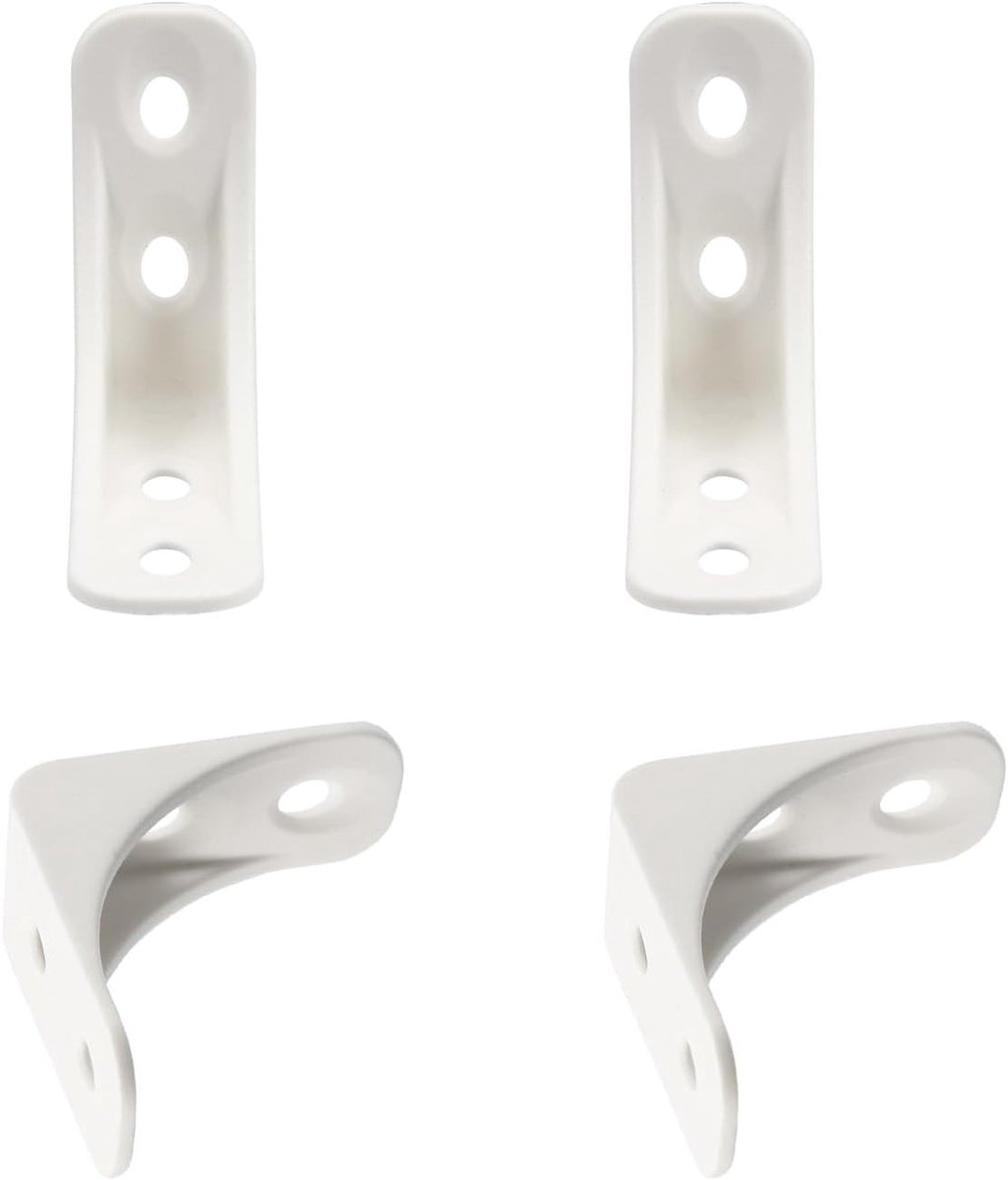 Plastic Hoeksteunen 39x39x16mm - 50 Stuks voor Meubelreparatie - L-vormige Beugels met 4 Gaten - Wit - Duurzaam en Sterk voor Verbetering van Meubels