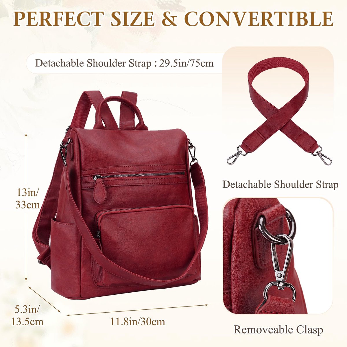 SnelShoppen - Ransel voor Vrouwen, Casual Leren Rugzak, Anti-Diefstal Schoudertas, Fashion Dames Reisrugsak, Ideaal voor Dagelijks Gebruik, Vakantie,