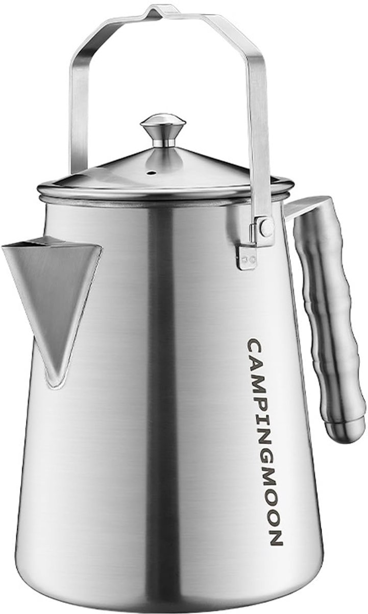 SnelShoppen - Camping Waterkoker 1.5L - Opvouwbare Theepot voor Koken, Backpacken, Picknick & Vissen - Lichtgewicht RVS - Ideaal voor Buitenactiviteit