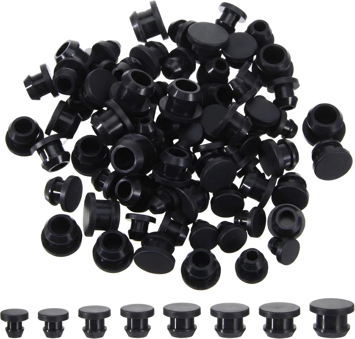 Rubberen gatenstoppen 80 stuks - waterdichte sluitstoppen voor diverse diameters van 4 tot 10 mm, ideaal voor afsluiten en beschermen
