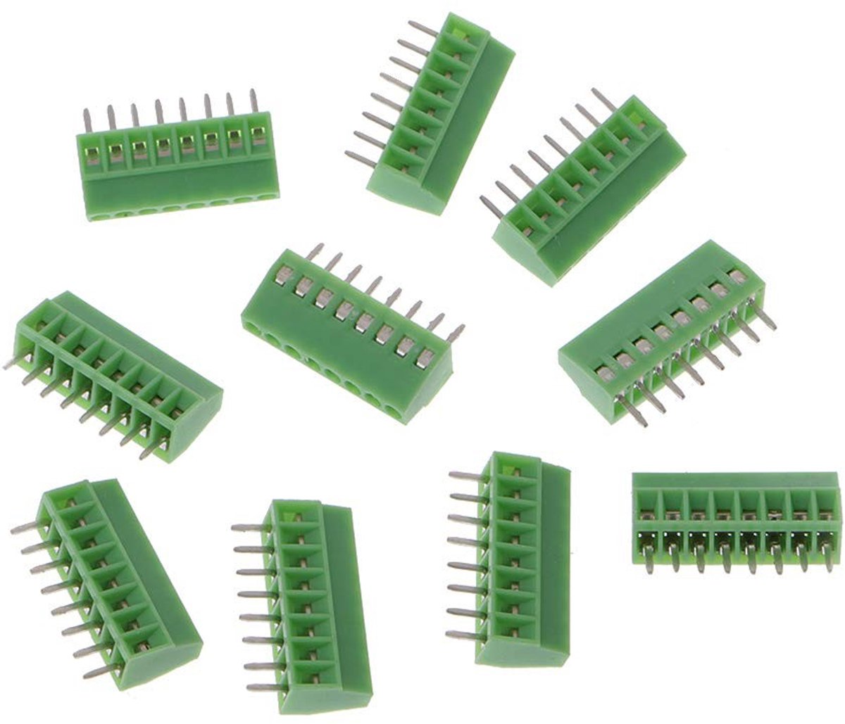 10 Stuks 2Pin-10Pin Schroeven voor Terminal Blok Connector met 2.54mm Stapelafstand - 8 Polig, Ideaal voor Elektronische Verbindingen en Installaties
