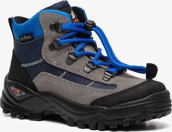 bol.com | Mountain Peak leren kinder wandelschoenen - Grijs - Maat 33