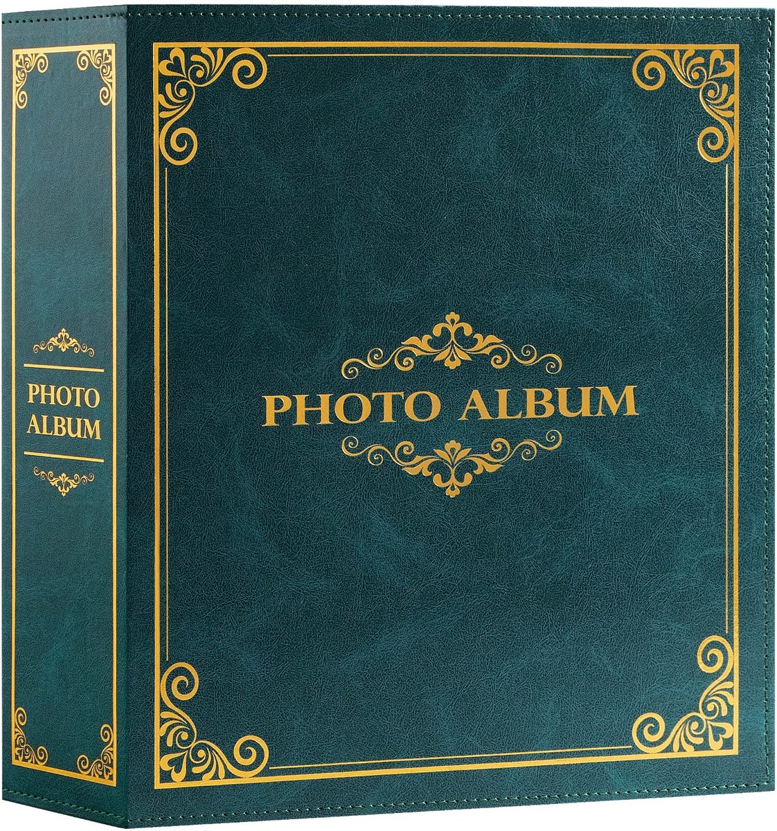 SnelShoppen - Traditioneel Fotoalbum 10 x 15 cm - Groot Formaat Fotoalbum met Kunststof Hoes - Voor 1000 Horizontale en Verticale Foto's - Groene Foto