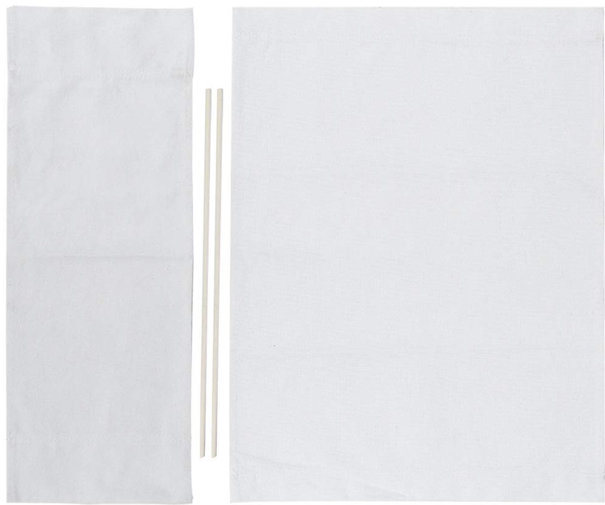 SnelShoppen - Set van 1 Vervangende Canvas Hoes voor Regisseursstoel - Wasbare Rugleuning van Katoenen Krukbeschermer - Wit - Ideaal voor Tuin, Campin