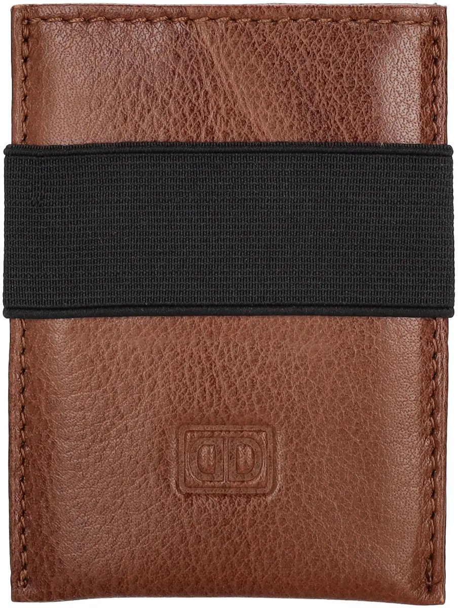 Double-D leren Creditcard houder etui - Pasjeshouder - Bruin