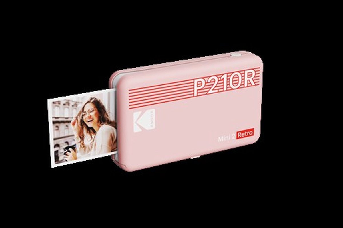 KODAK P210R Mini 2 Retro Pink - Mini Photo Printer - 2.1x3.4 inch