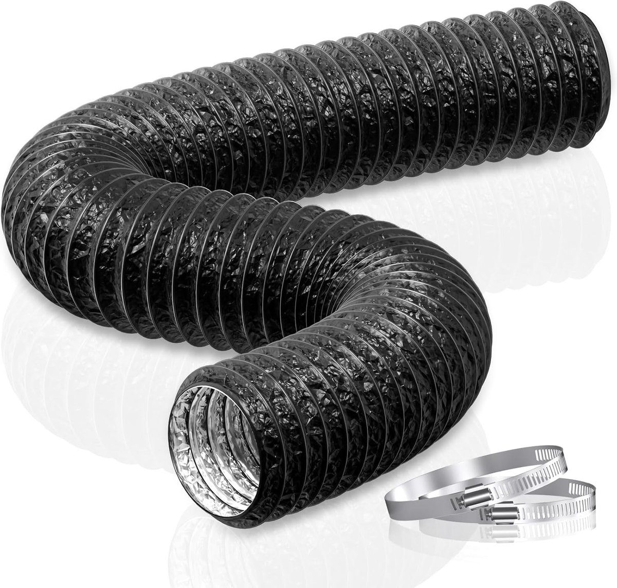 Flexibele PVC Aluminium Afvoerslang van 2,5 meter, Geluidsisolerende Ventilatieslang voor Kweektent, Droger en Mobiele Airconditioning