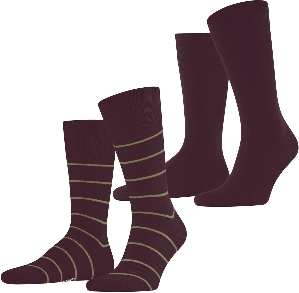 Esprit Modern Stripe 2-Pack huidvriendelijk duurzaam katoen Multipack Sokken heren rood - maat 43-46