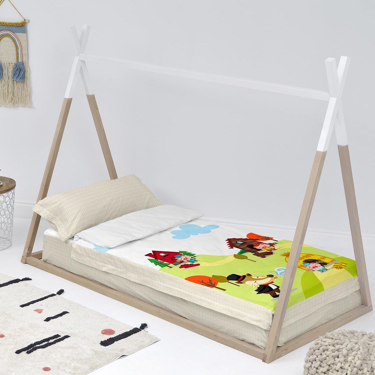 SnelShoppen - Piggys Dekbed 105 x 200 cm Zonder Vulling - Geschikt voor Eenpersoonsbed - Ideaal voor Kinderen, Kamperen, of Thuis Gebruik - Comfortabe
