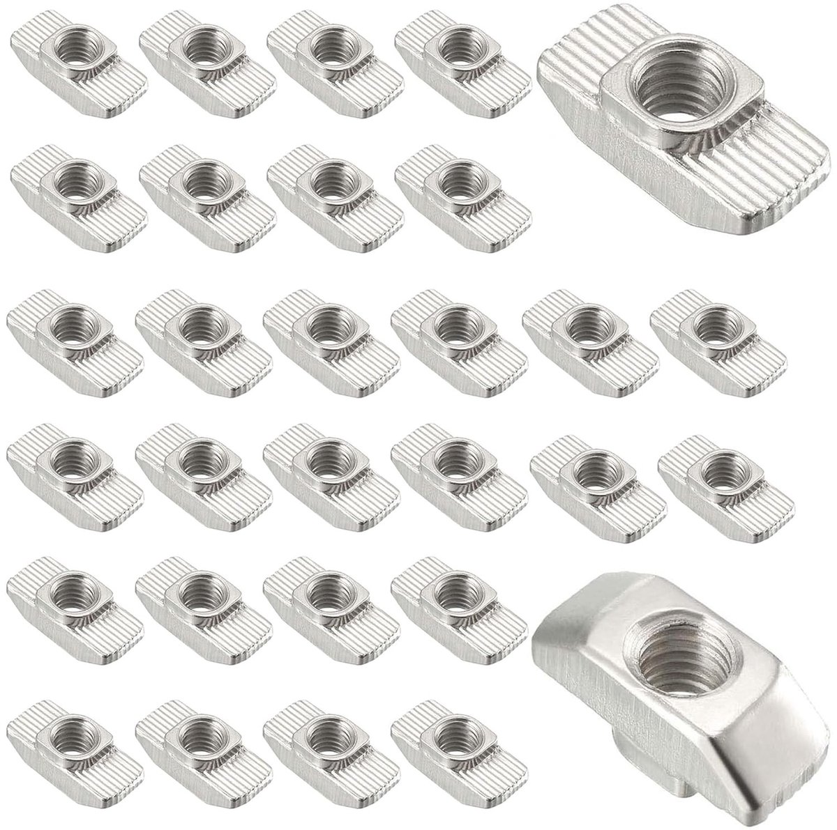 60 Stuks M8 Groefmoeren van Carbonstaal - T-slot Moeren voor Aluminium Profiel Extrusie en Bevestiging
