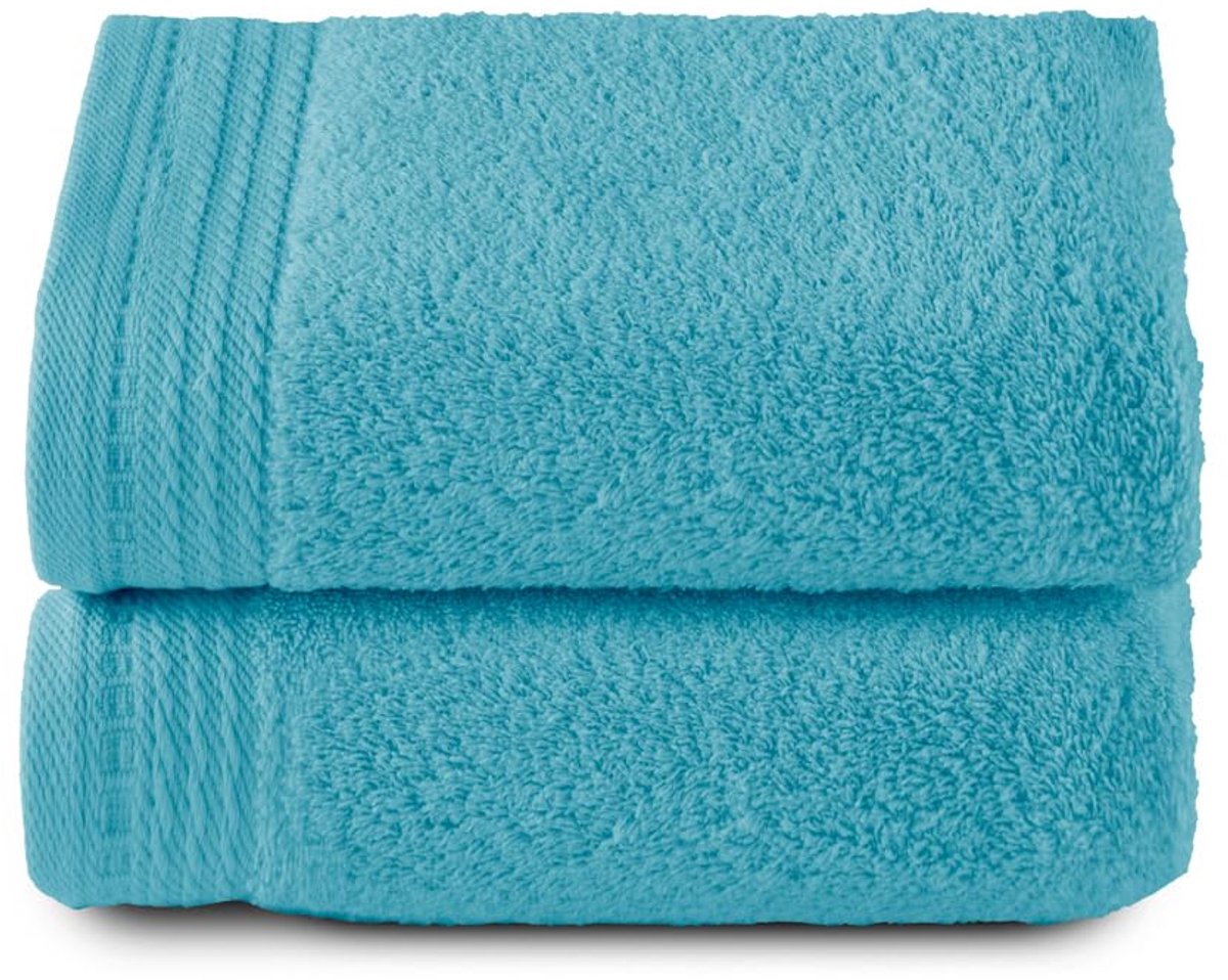 SnelShoppen - Top Towel Premium Badhanddoeken Set van 2, Grote 50 x 100 cm, 100% Katoen, 600 gram, Aquamarijn voor Bad, Zwembad en Wellness