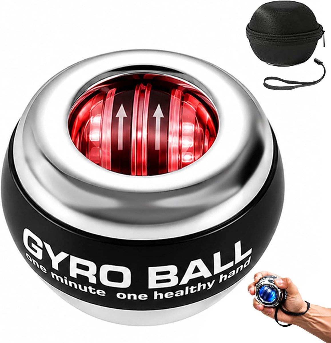 Wrist Trainer Ball met 5-Staps Weerstand en Lichtregeling voor Versterking van Armen, Polsen en Vingers