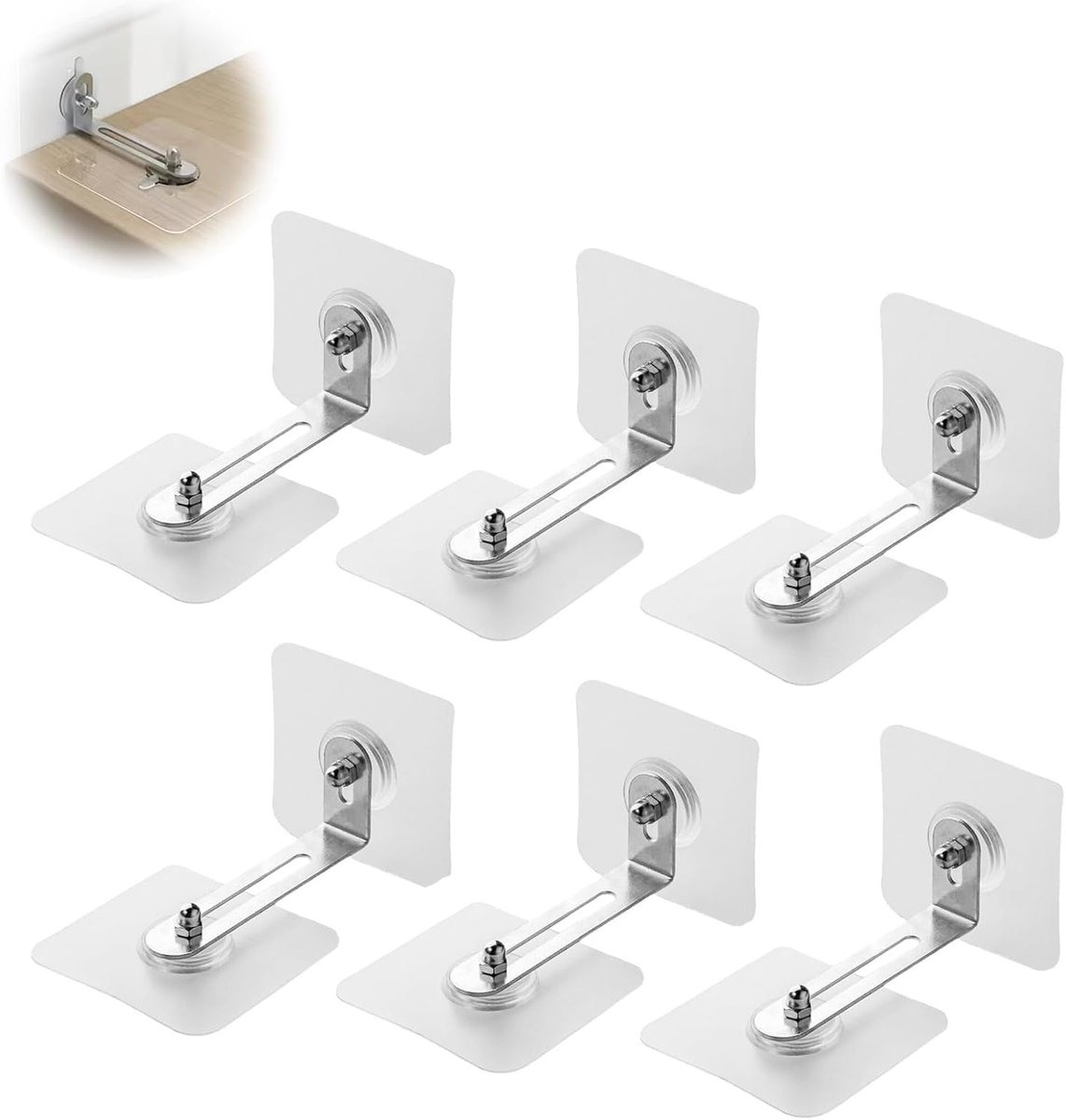 SnelShoppen - 6 Stuks Meubel Beveiliging Anti-Tilting Wandmontage Straps Voor Kinderen - Eenvoudige Installatie Zonder Boren - Veiligheidsankers Voor