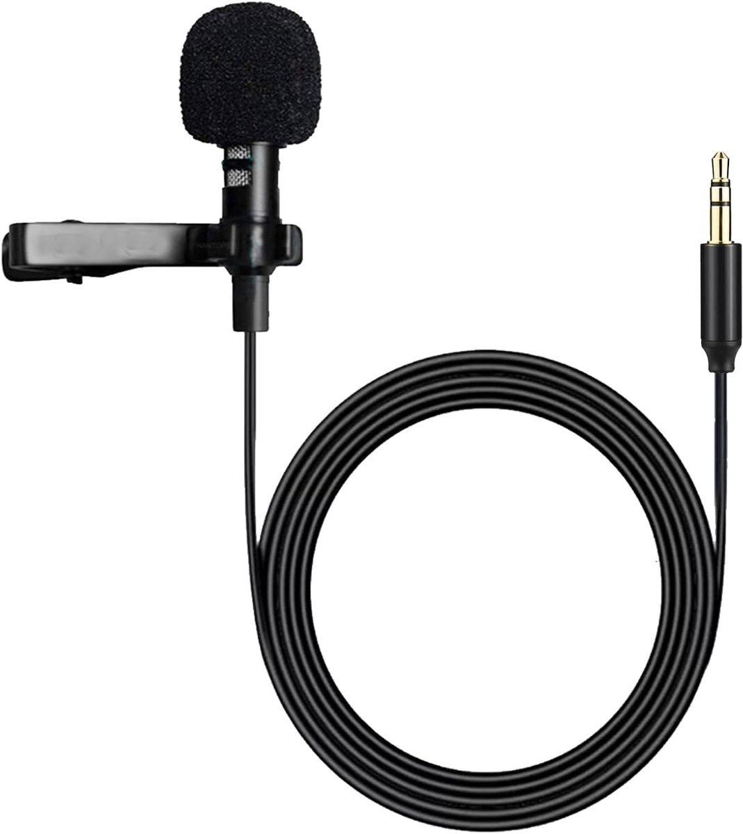 Professionele Lavalier Microfoon voor Streaming en Podcasting, 1.5m Omnidirectioneel Mini Mic met 3.5mm TRS Aansluiting voor Drones en Videoproductie