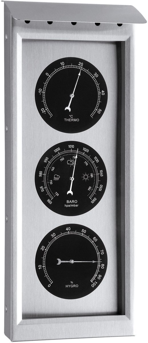 SnelShoppen - 2249 Mechanisch Weerstation Binnen/Buiten - Nauwkeurige Temperatuur- en Vochtigheidsmeter - Robuust Design voor Tuin, Keuken en Feest -