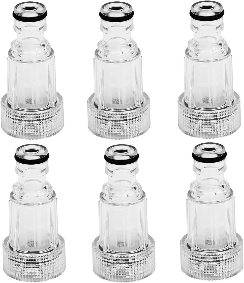 Set van 6 Filters voor Hogedrukreiniger, Snellader Adapter, Tuinslang Filter voor Tuinpomp en Irrigatie