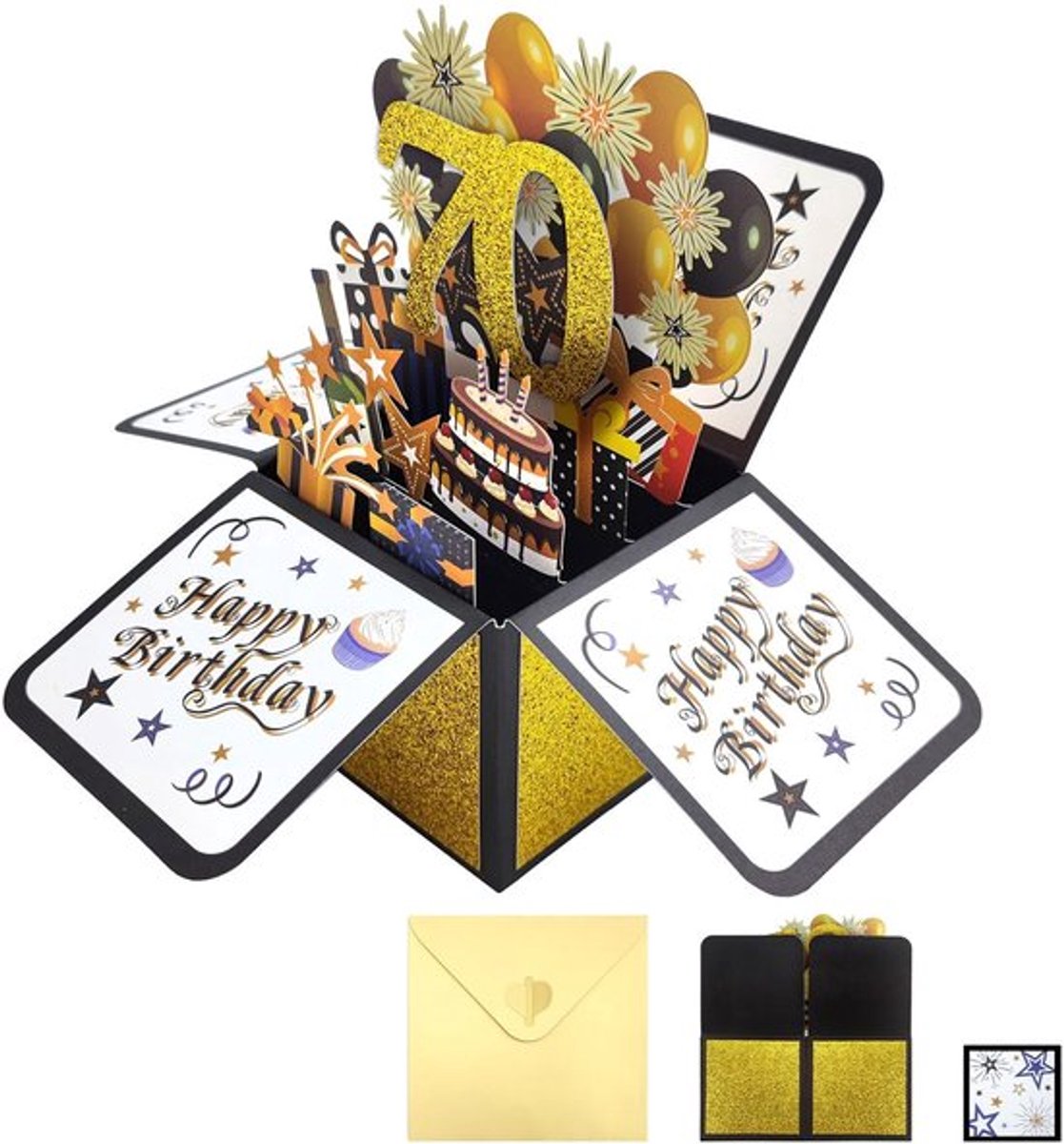 Verjaardagskaart 3D Pop-Up - Wenskaart met Envelop - Verjaardagscadeau - Kunstwerk - Duurzaam Papier - Kleurrijk Design
