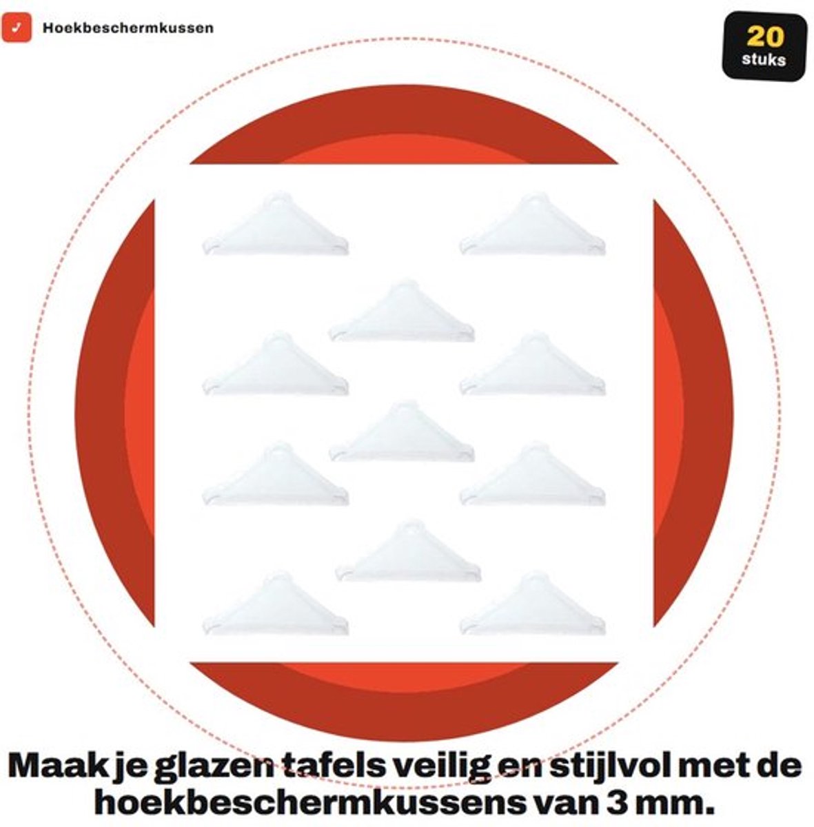 Hoekbeschermkussen 3 mm - Hoekbeschermers - Glazen Tafels - 20 Stuks - Kunststof - Bescherming tegen Beschadiging