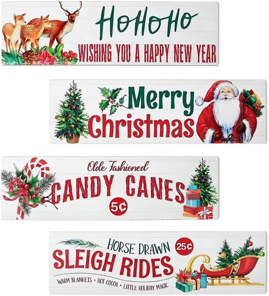 Wanddecoratie Houten Kerstversiering - Wanddecoratie Voordeur - Wanddecoratie Muur - Wandd