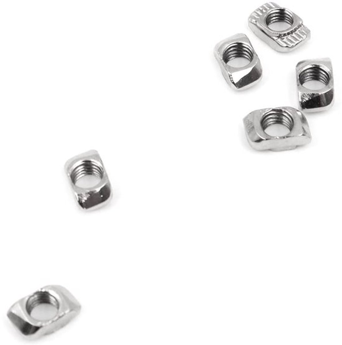 Hamerkopmoer 100PCS - Vernikkeld - Koolstofstaal - Bevestiging - Aluminium profiel - EU20-M5 - Bevestigingsmoer