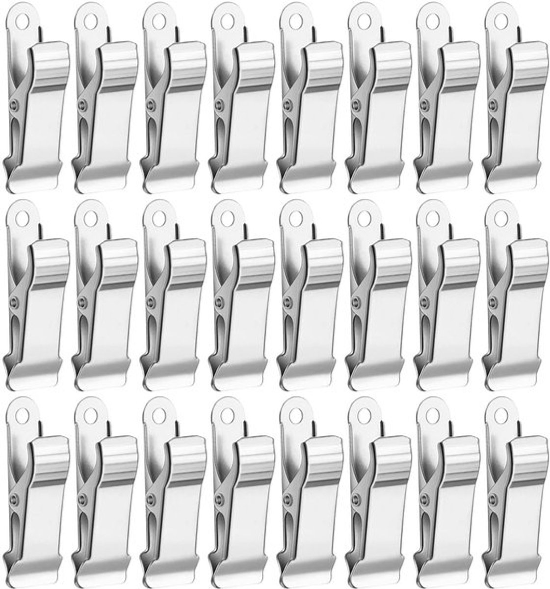 Metalen Clips - 24 Stuks - Multifunctioneel - Fotoclips/Gordijnclips - Kledingclips - Duurzaam Metaal - Afmetingen 4 x 1,3 cm - Klemmen