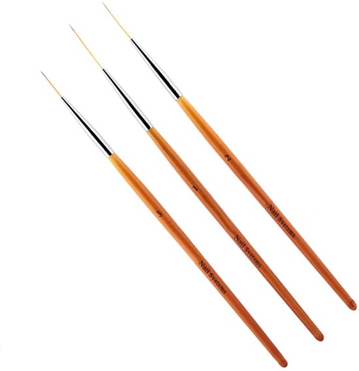 Nail Art Liner 3 Stuks - 15mm/20mm/25mm - Professioneel/Persoonlijk Gebruik - Fijne Details/Patronen - Duurzaam Materiaal - Borstelwol valt niet af - Nailartpennen
