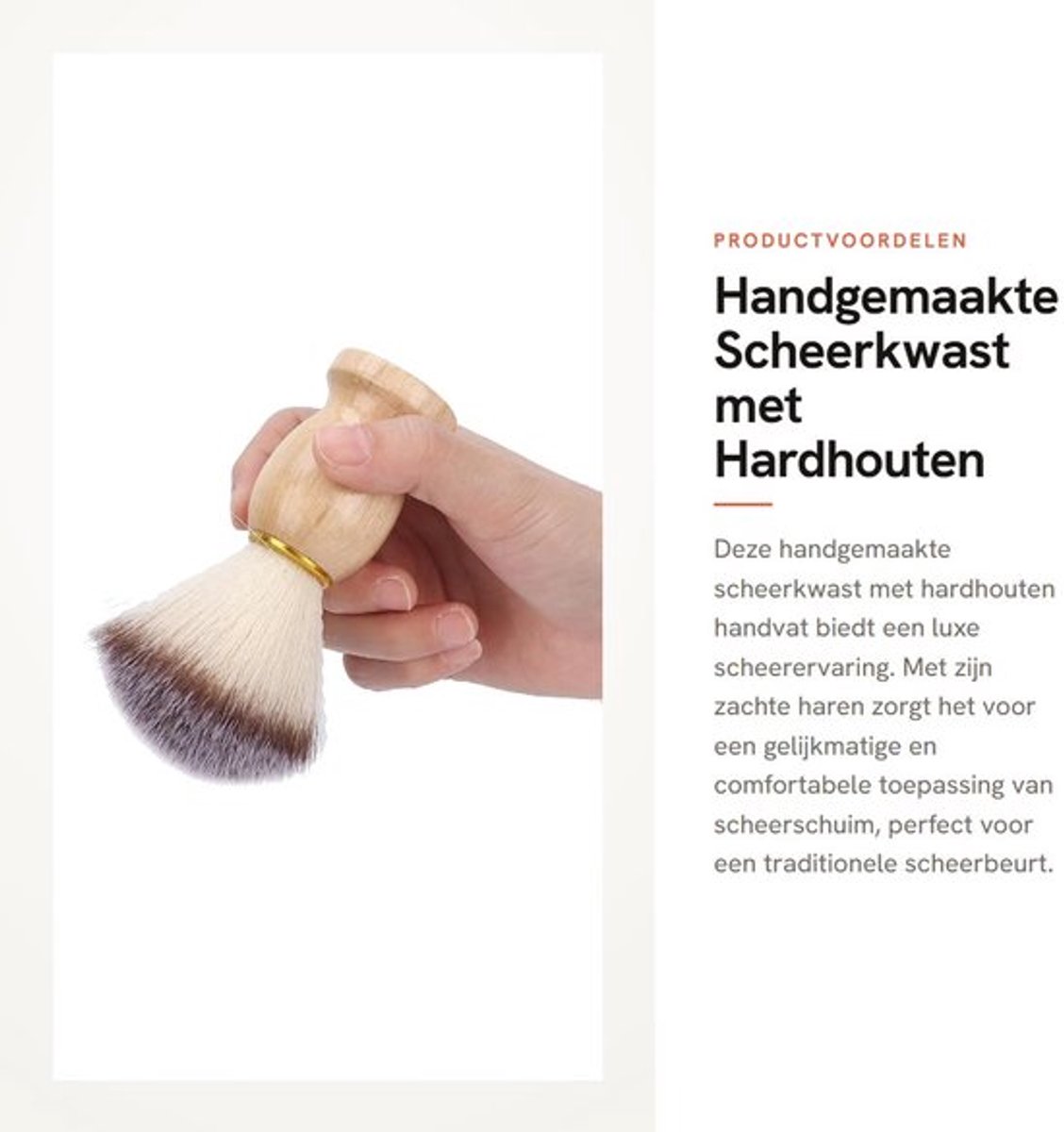 Scheerkwast Handgemaakt - Hardhouten Handvat - Professionele Scheerset - Scheerborstel Heren - Vaderdagcadeau - Dubbele Vulling